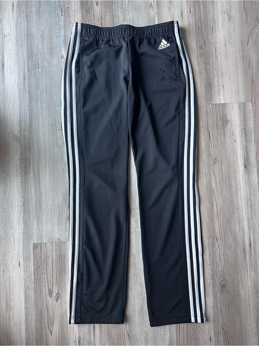Adidas Women’s 3 Stripes Track Pants Small Black White Straight Leg